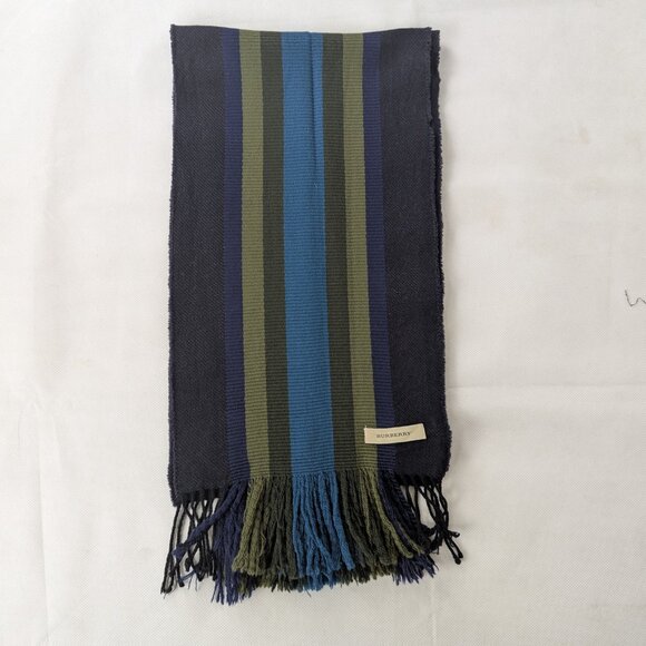 Burberry Solid Plaid Neck Warmer Multicolor Scarf Made In United Kingdom - Picture 4 of 8